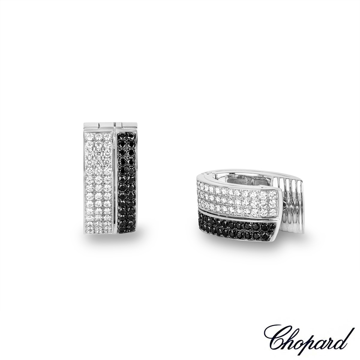 Chopard White Gold Diamond Set Hoop Earrings 844073-1001